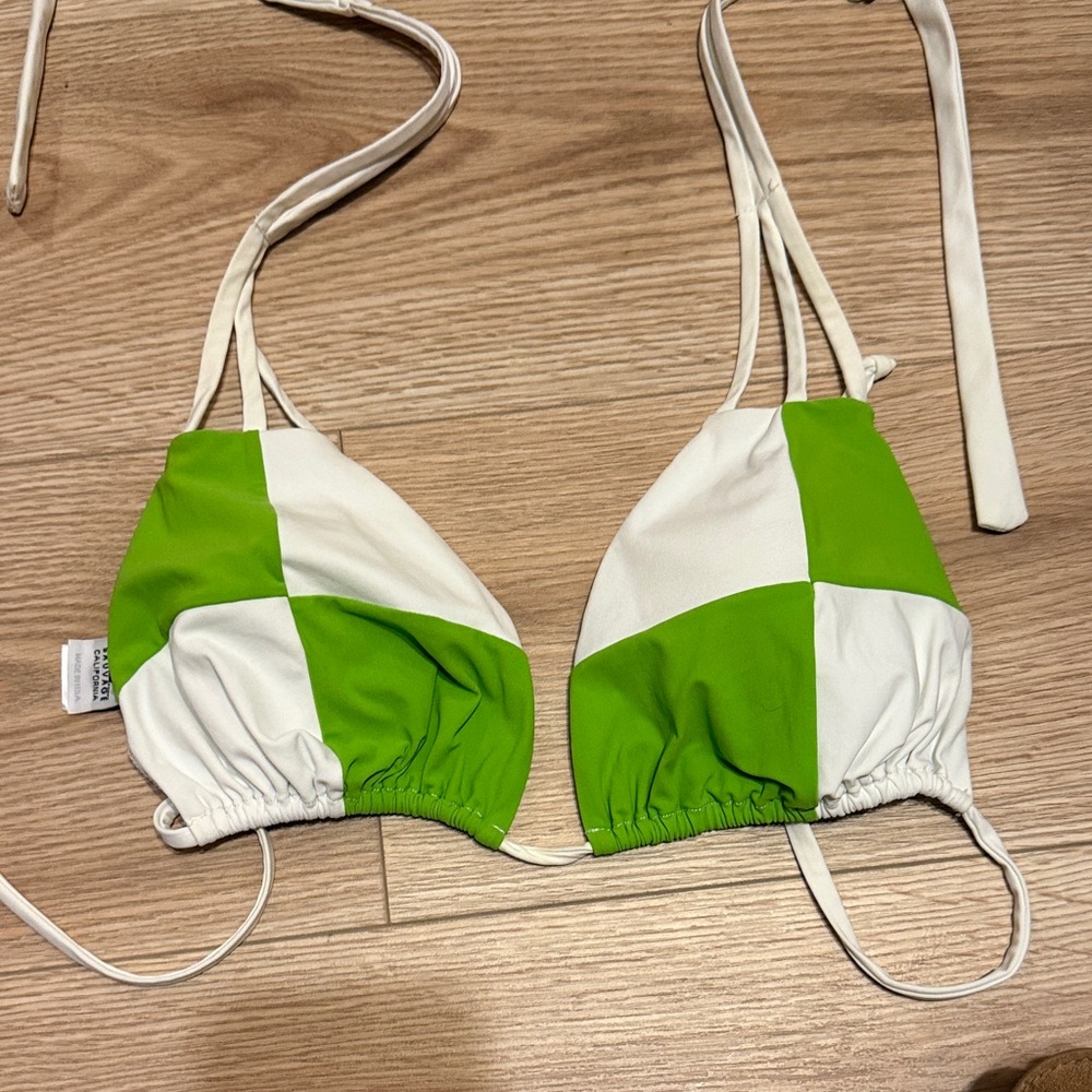 Green and White Checkered Sauvage California Bikini